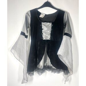 Fun World Costume Wicked Bride Fantasy Witch Black Dress Top Girls Medium 8-10
